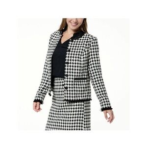 G by Giuliana Black Label Timeless Tweed Jacket Houndstooth Size Small NWT
